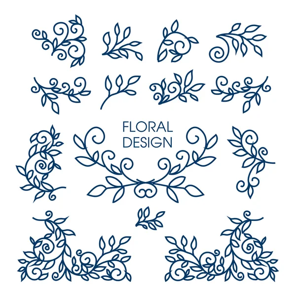 Floral design elements for logos — Stock Vector