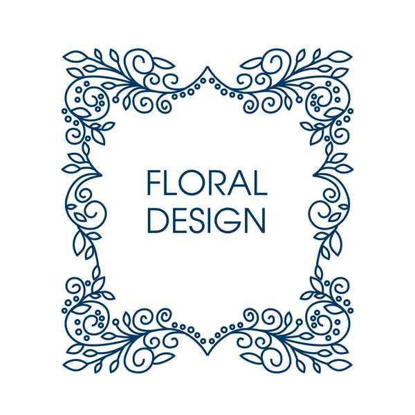 Marco floral con espacio de copia — Vector de stock