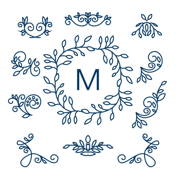 Éléments de conception florale pour logos — Image vectorielle