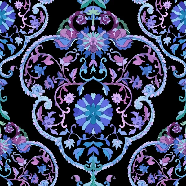 Acuarela Paisley. Colores fríos . — Vector de stock