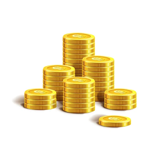 Ilustração de moedas de ouro . — Vetor de Stock