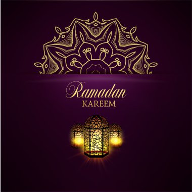 Ramazan Kareem tebrik süslü arka plan.