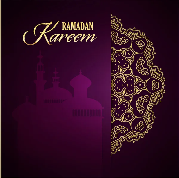 Ramadan Kareem saudação fundo ornamentado . —  Vetores de Stock