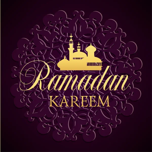 Ramadán Kareem saludo fondo ornamentado . — Archivo Imágenes Vectoriales