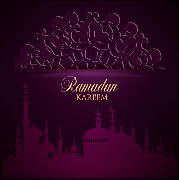 Ramadan Kareem saudação fundo ornamentado . —  Vetores de Stock