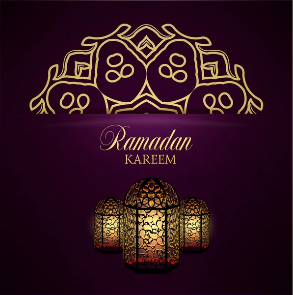 Ramadan Kareem saudação fundo ornamentado . —  Vetores de Stock