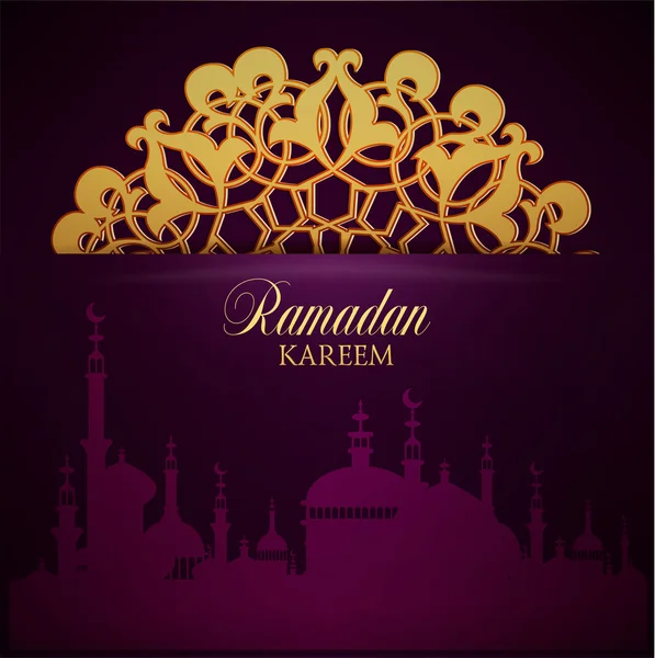 Ramadán Kareem saludo fondo ornamentado . — Archivo Imágenes Vectoriales