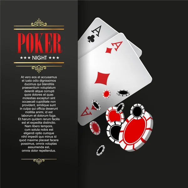 Cartaz do Casino Poker — Vetor de Stock