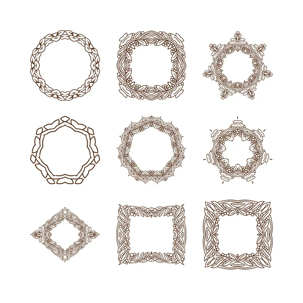 Conjunto de monogramas lineales . — Archivo Imágenes Vectoriales