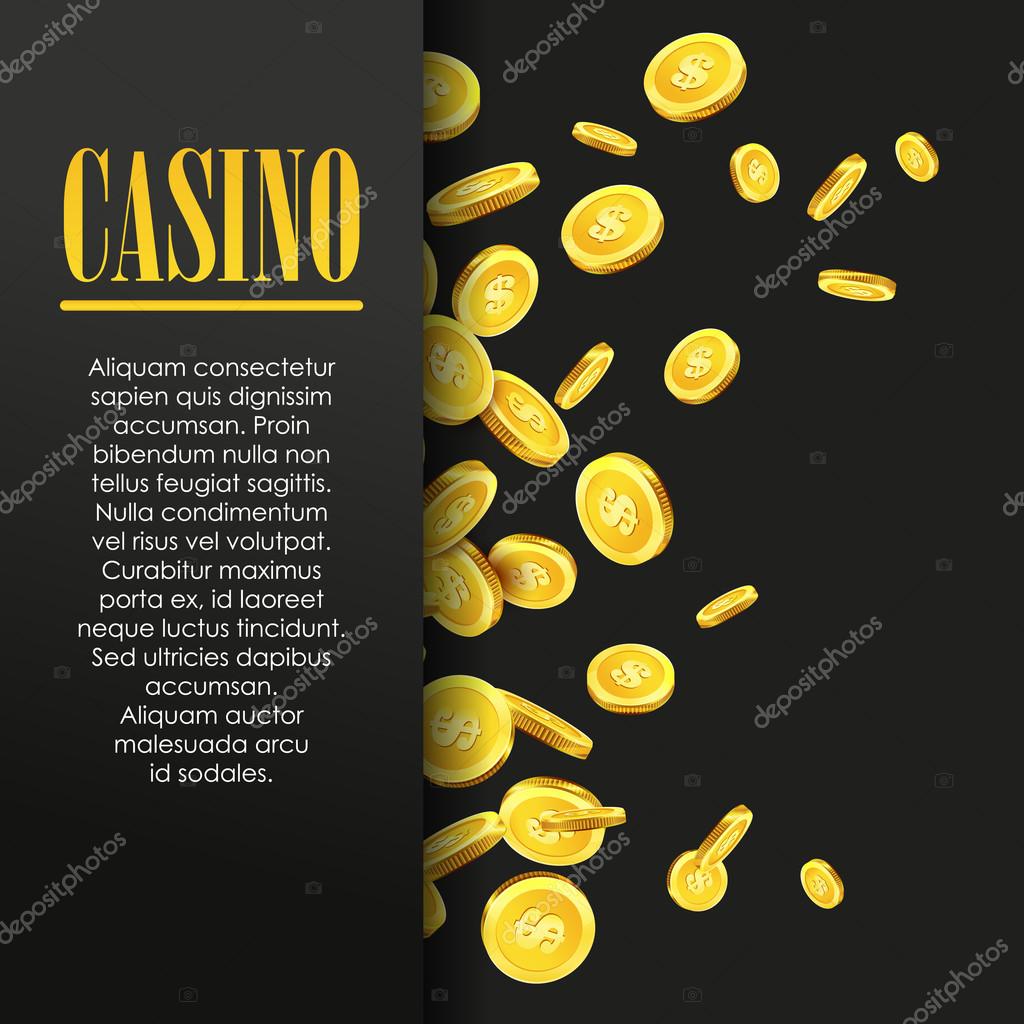 Fundo Casino Com Cartão Jogo Ouro Dados Ouro imagem vetorial de