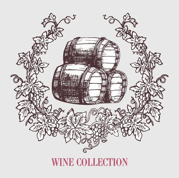 Signo de vino y vinificación . — Vector de stock