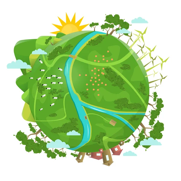 Planète verte Terre — Image vectorielle