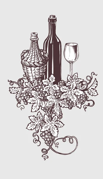 Вино і виноробство ілюстрація — стоковий вектор