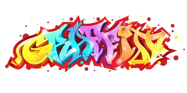 Graffiti lettering on white . — Stock Vector