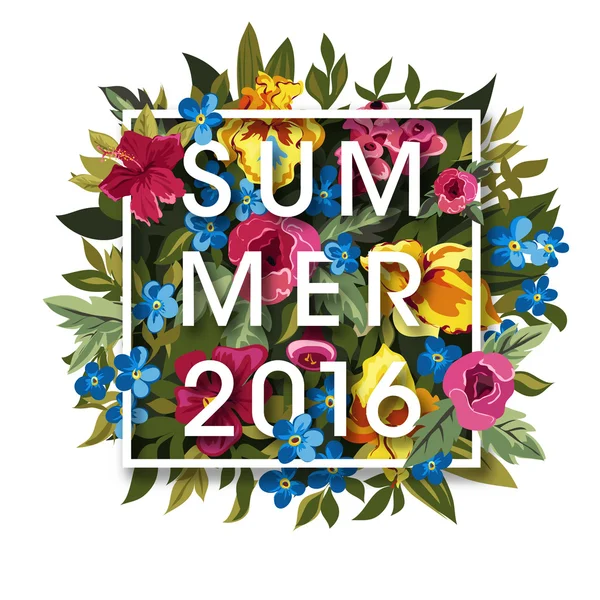 Verão floral Design Gráfico — Vetor de Stock