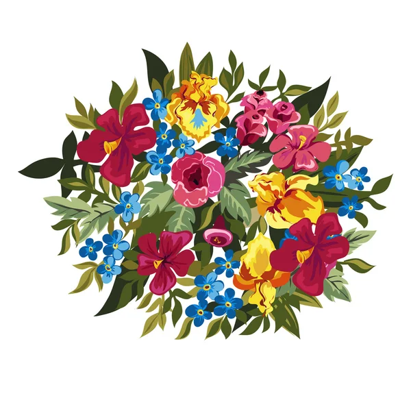 Kleurrijke bloemen samenstelling — Stockvector