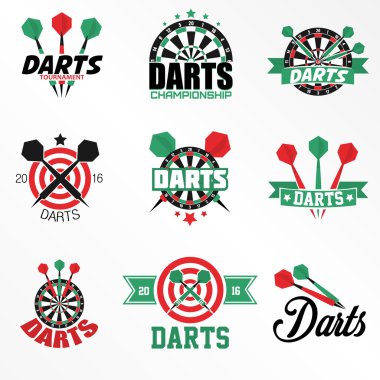 Dart Etiketler ve simgeler kümesi.