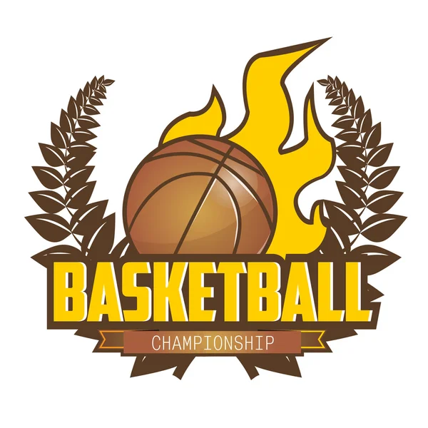 Basketball-Meisterschaft Logo mit Ball — Stockvektor