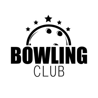 Bowling amblemi ve tasarlanmış öğeleri.