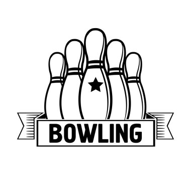Bowling amblemi ve tasarlanmış öğeleri.