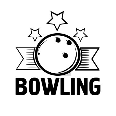 Bowling amblemi ve tasarlanmış öğeleri.