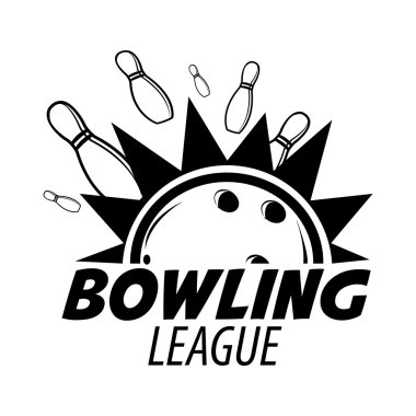 Bowling amblemi ve tasarlanmış öğeleri.