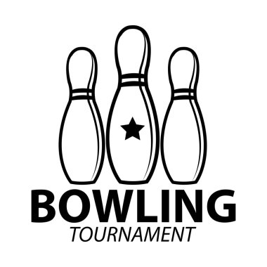 Bowling amblemi ve tasarlanmış öğeleri.