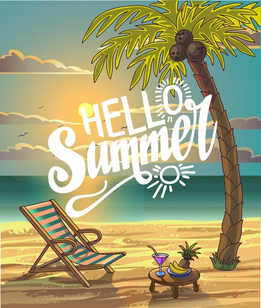 Summer Beach Lettering — Stock Vector