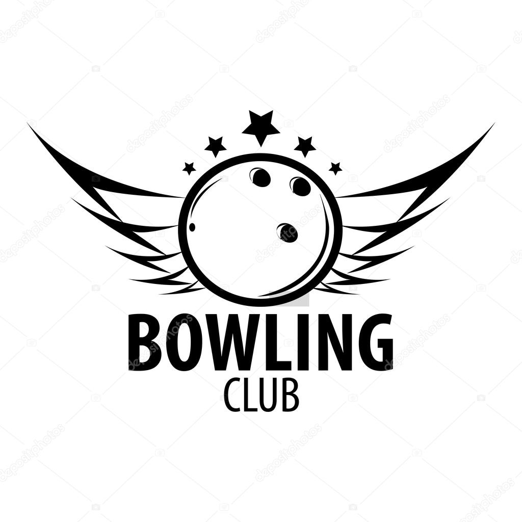 Bowling emblem, label, badge and designed elements. Black and white isolated. Vector Illustration.