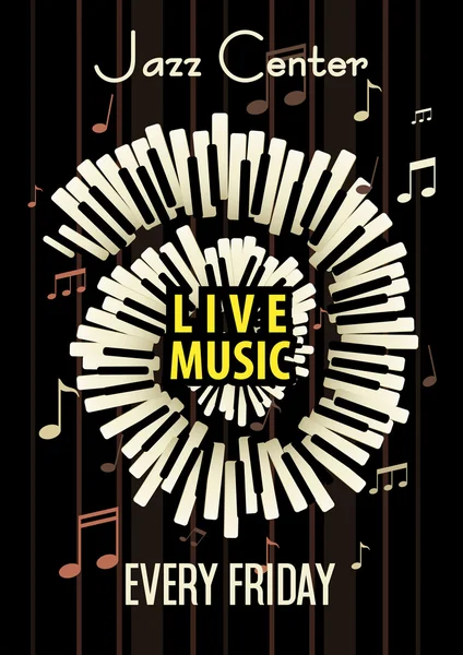 Affiche du festival Jazz Live — Image vectorielle