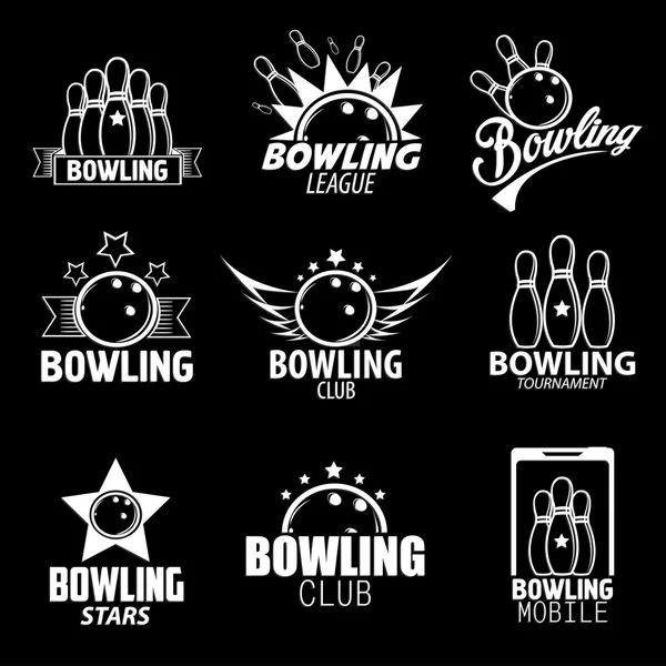 Étiquettes et logos de bowling — Image vectorielle