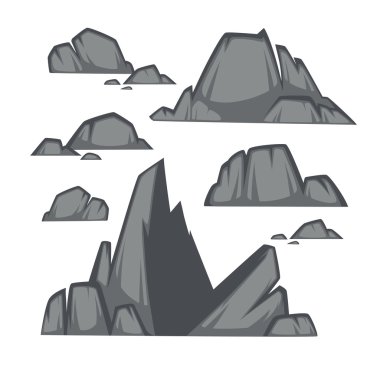 Taş taş çizgi film düz stil 