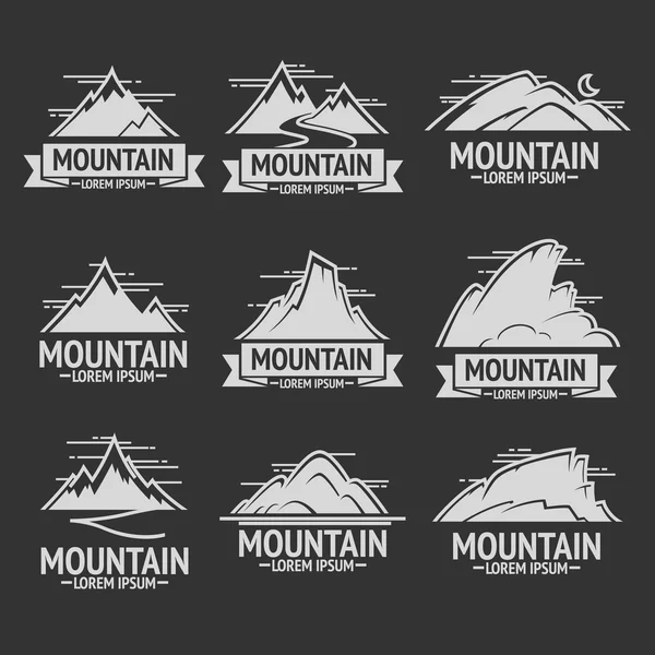 Montaña exploración logotipo vintage — Vector de stock