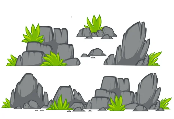 Rock piedra de dibujos animados de estilo plano — Vector de stock