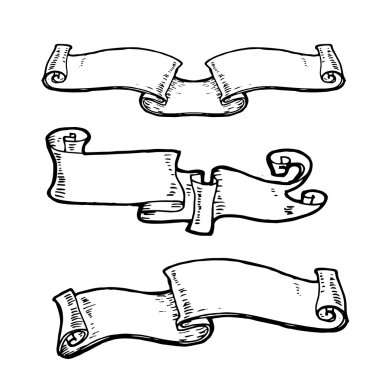 Vintage şerit afiş, elle çizilmiş 