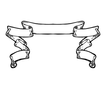 Vintage şerit afiş, elle çizilmiş .