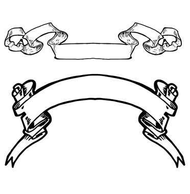 Vintage şerit afiş, elle çizilmiş 