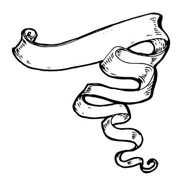 Vintage şerit afiş, elle çizilmiş .