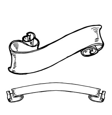 Vintage şerit afiş, elle çizilmiş 