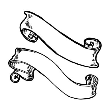 Vintage şerit afiş, elle çizilmiş 