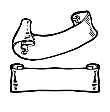 Vintage şerit afiş, elle çizilmiş 