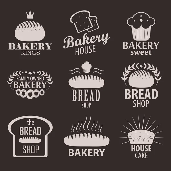 Logos von Bäckereien und Bäckereien — Stockvektor