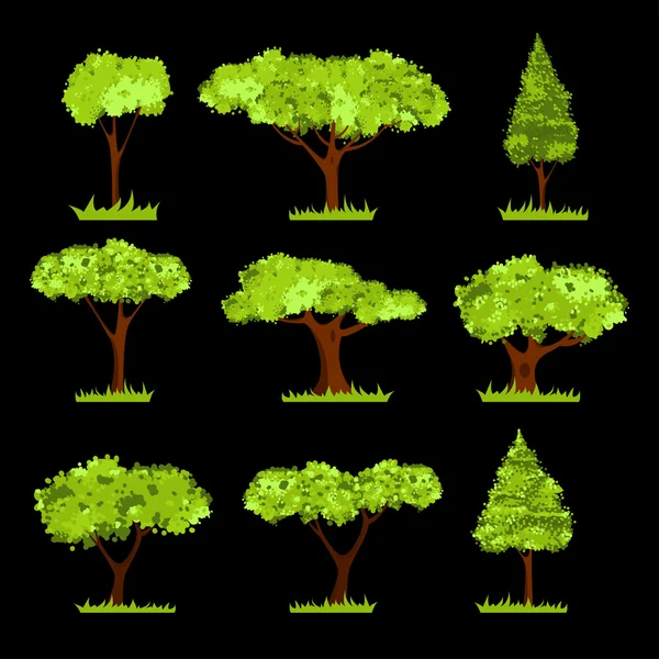 様式化されたツリー セット — ストックベクタ
