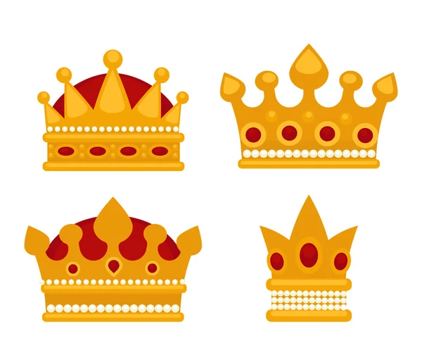 Set goldener Kronensymbole. — Stockvektor