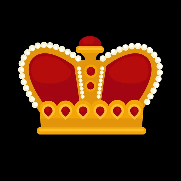 Corona de oro icono plano — Vector de stock