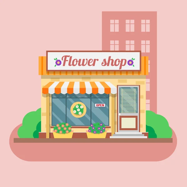 Flower shop fasáda — Stockový vektor