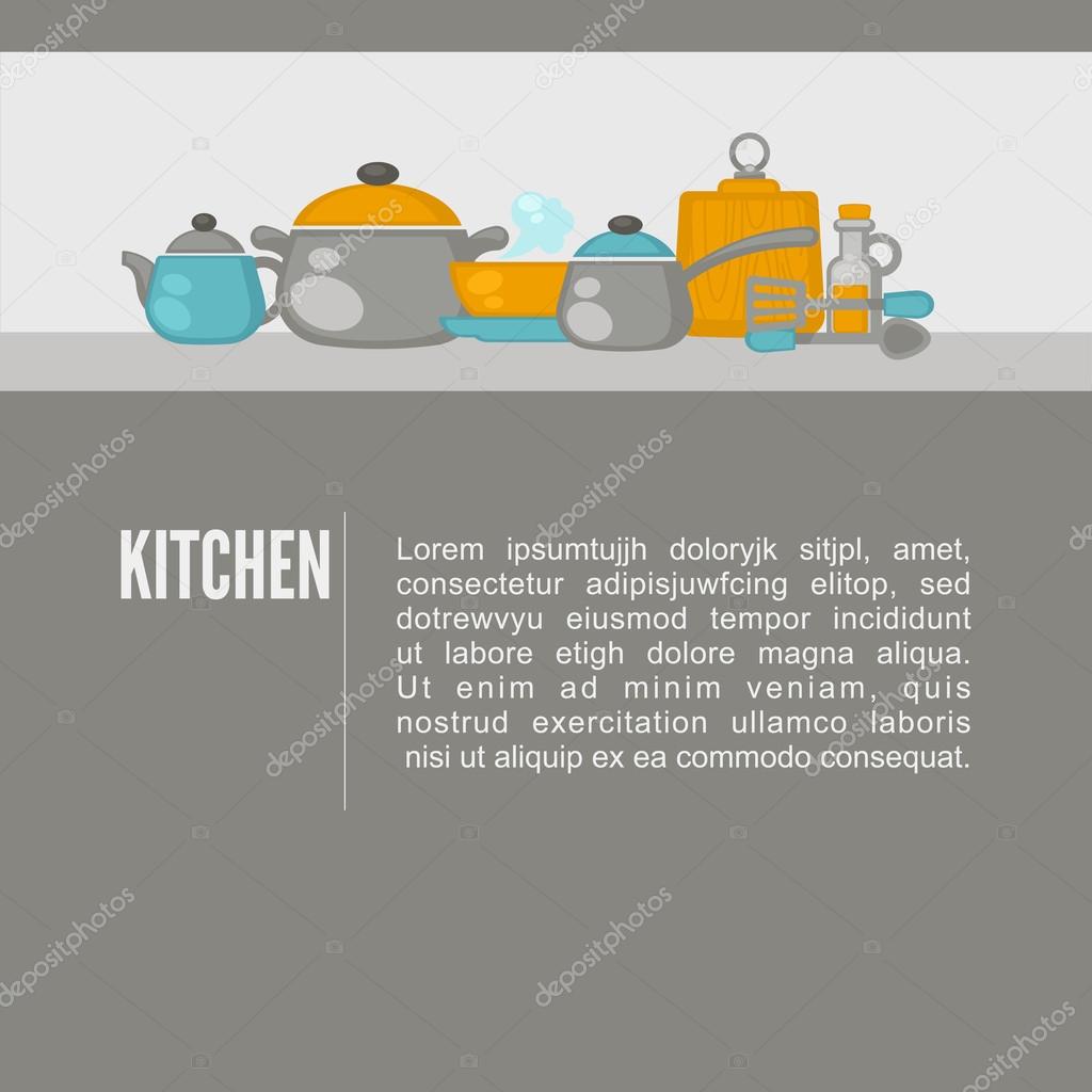 Flat design Kitchen equipment Stock Vector Image by ©Sonulkaster 118648562