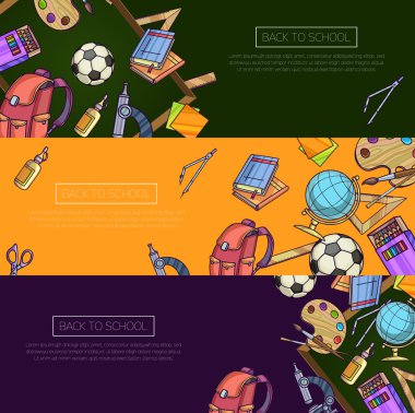 Geri okul kümesine afiş.