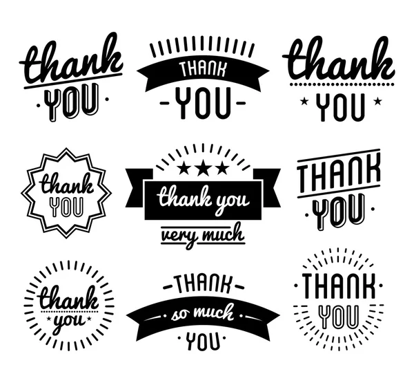 Thank you vintage label set. — Stock Vector