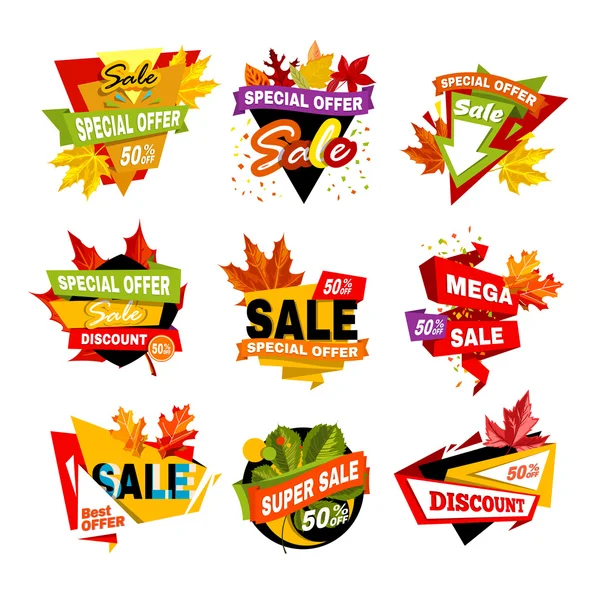 Conjunto de banners de venda de oferta especial — Vetor de Stock